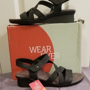 NEW! Wear Ever Shelley Black Sandals Size 10M
